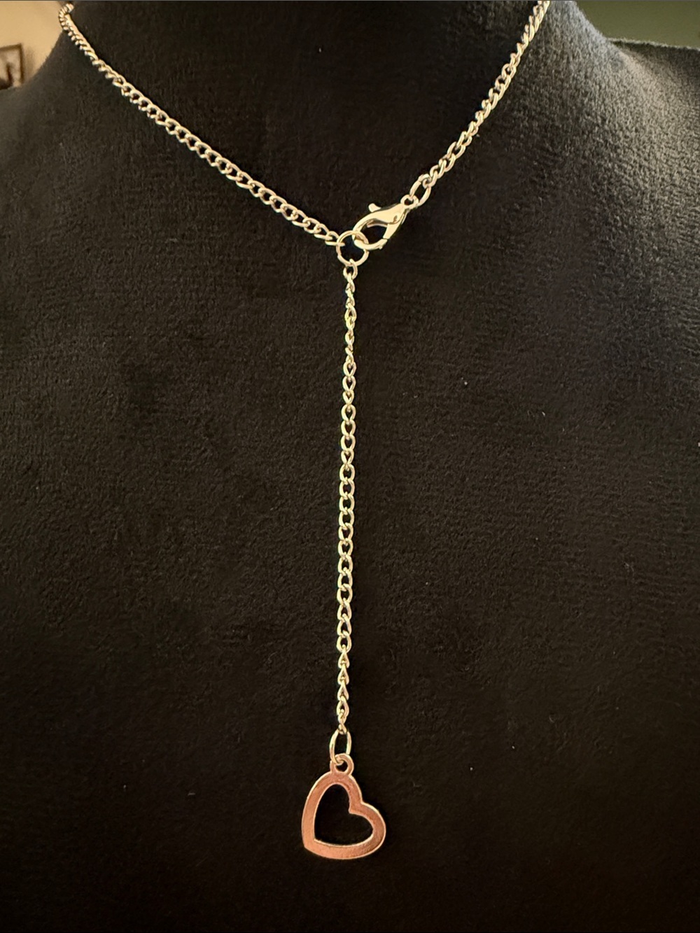Delicate Gold Heart Lariat Necklace - Women Jewelry